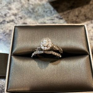 2 pc 12 karat white gold lady’s engagement ring. Ring was originally $1,800.00